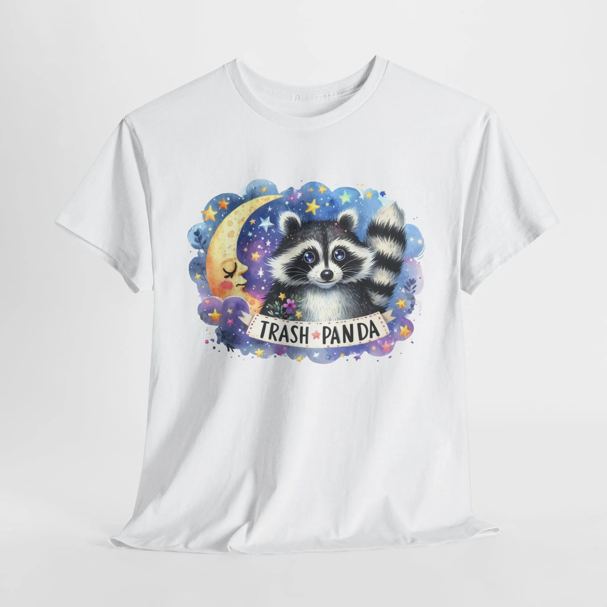 Racoon and the Moon - Unisex Heavy Cotton Tee