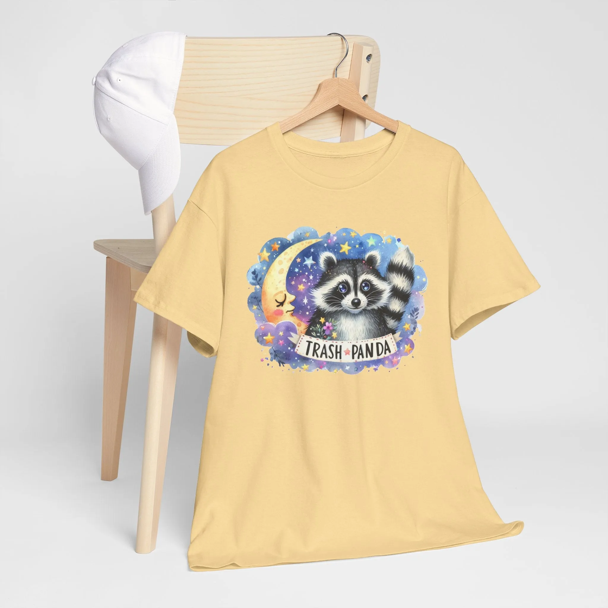 Racoon and the Moon - Unisex Heavy Cotton Tee