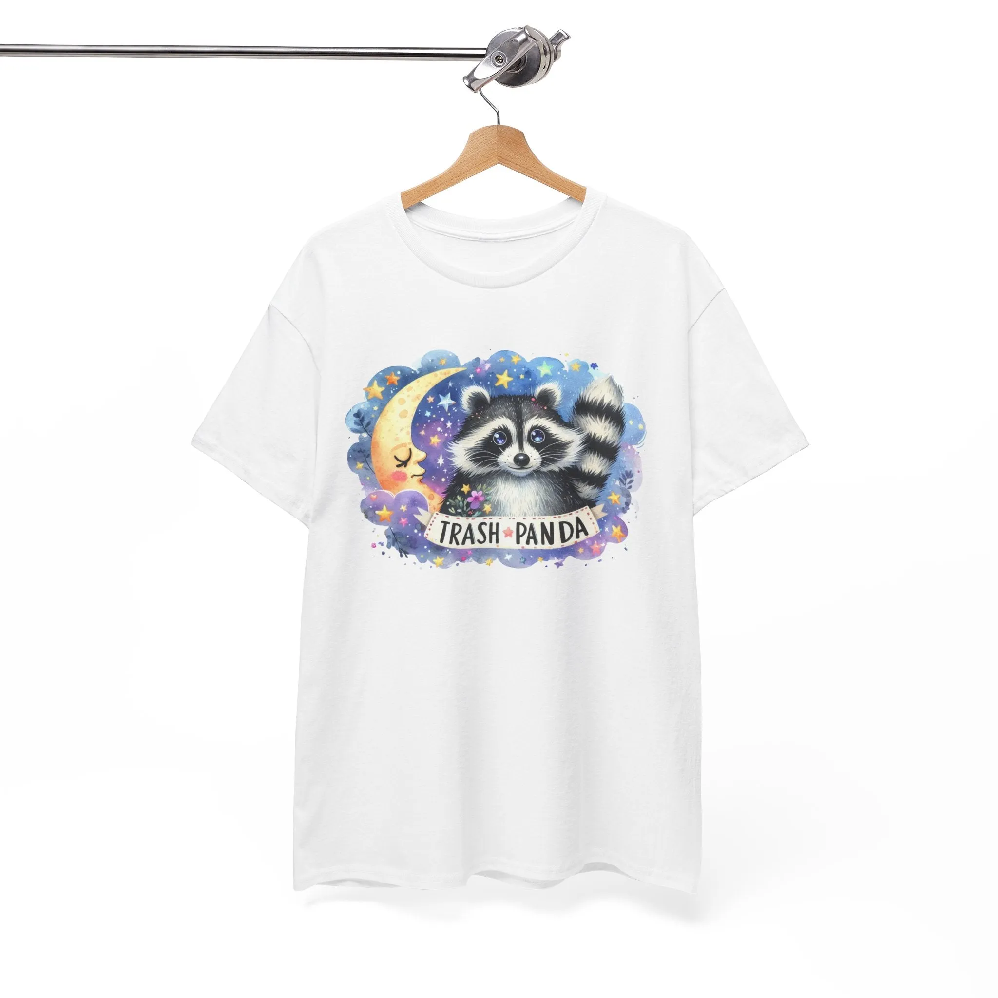 Racoon and the Moon - Unisex Heavy Cotton Tee