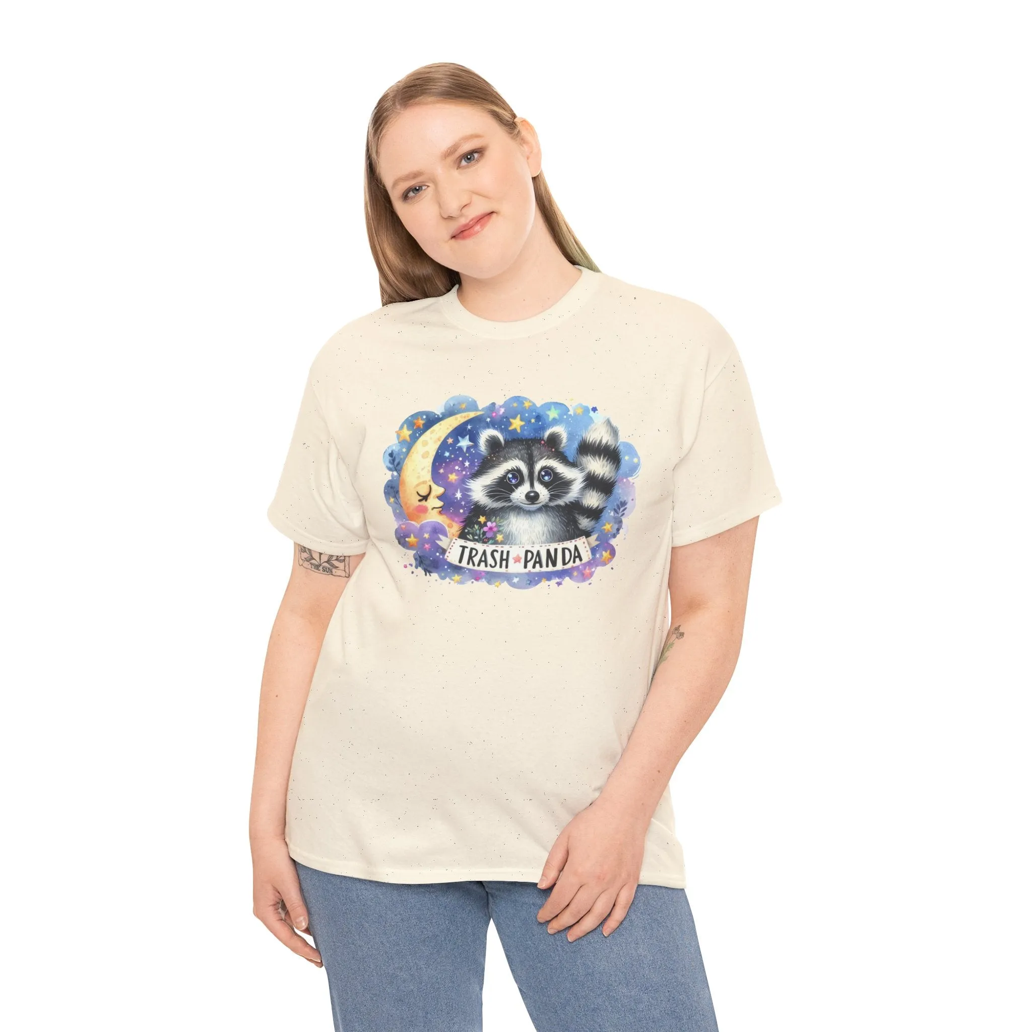 Racoon and the Moon - Unisex Heavy Cotton Tee