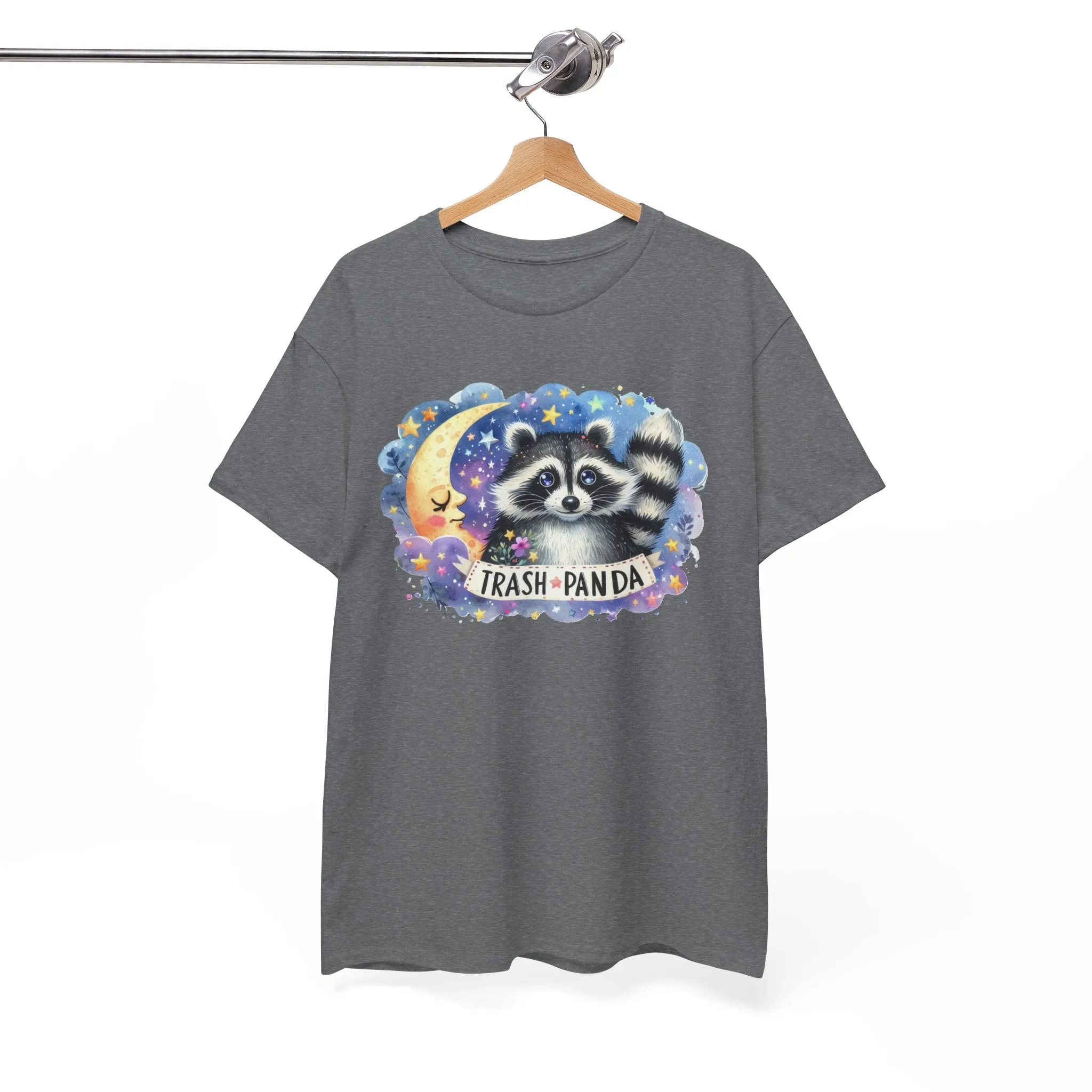 Racoon and the Moon - Unisex Heavy Cotton Tee