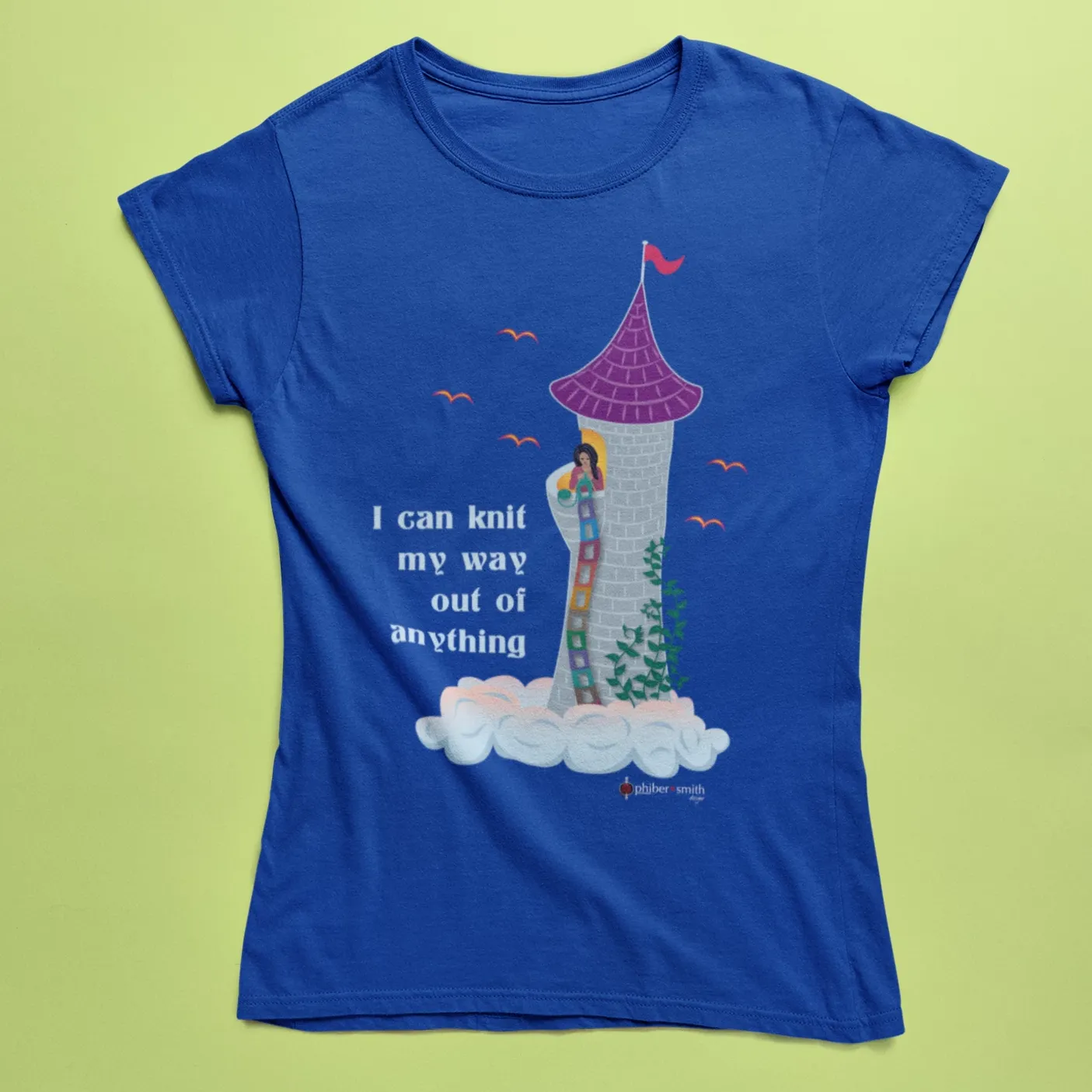 Rapunzel Knits T-shirt - "I can knit my way out of anything" - for knitters