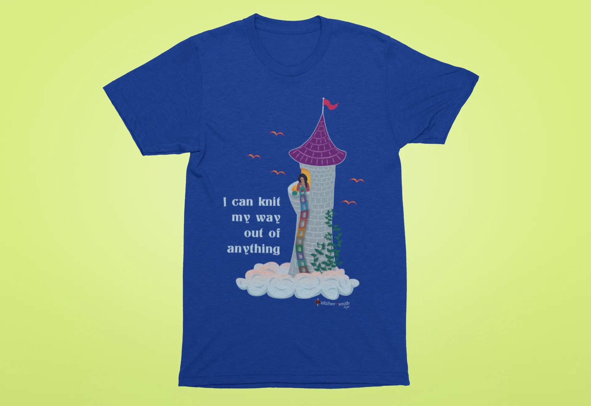 Rapunzel Knits T-shirt - "I can knit my way out of anything" - for knitters