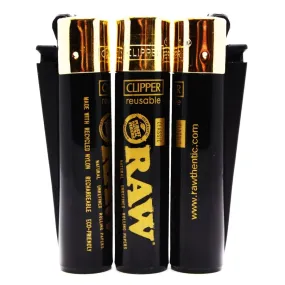 RAW Clipper Lighter - Special Edition Black with Gold Top