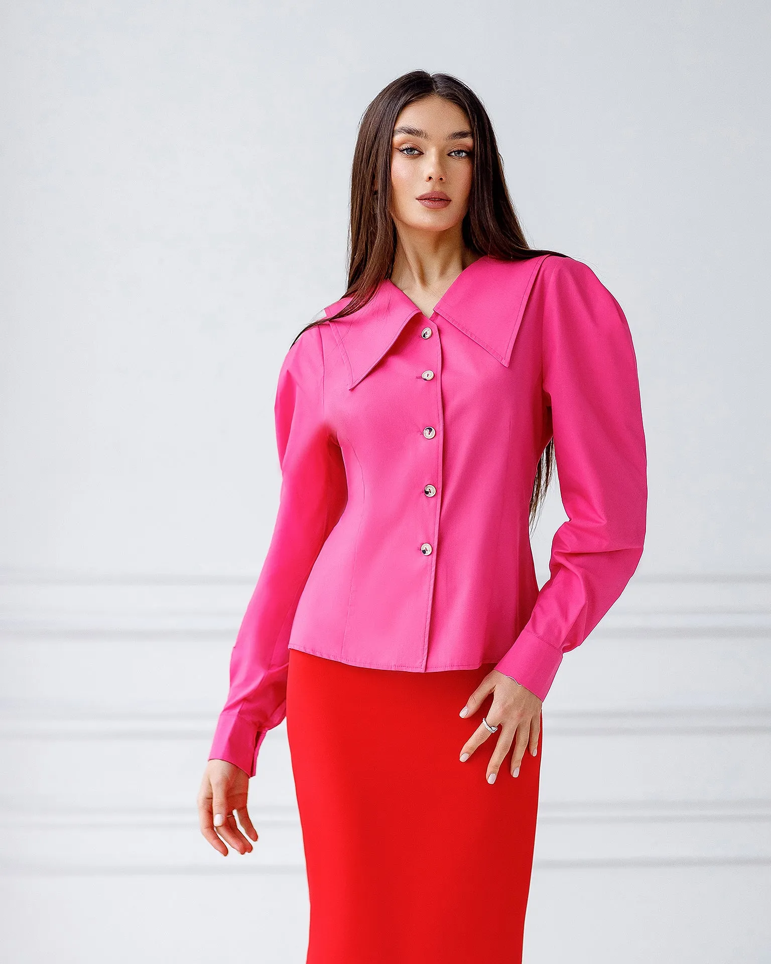 Red High Waist Pencil Skirt