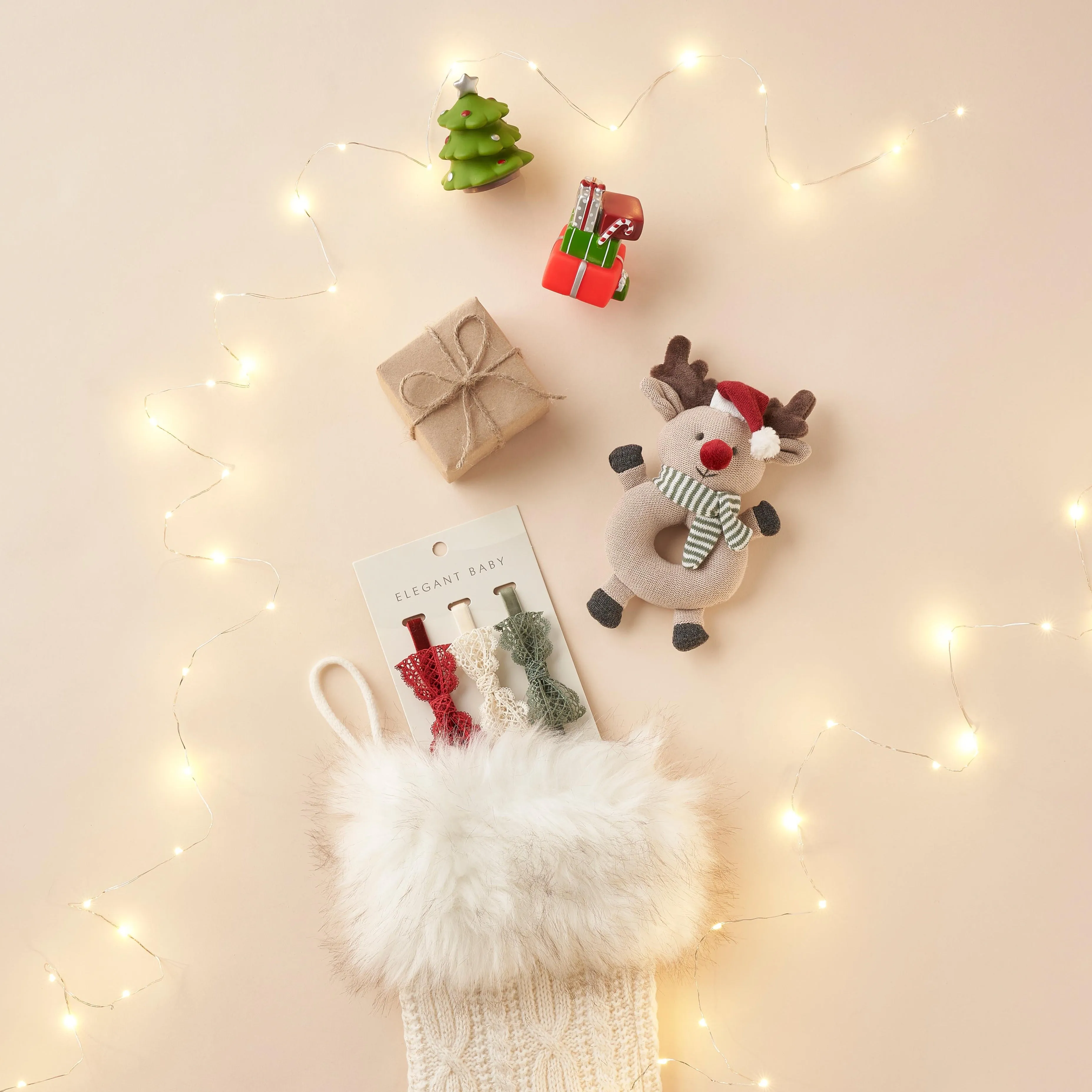 Reindeer Knit Ring Rattle