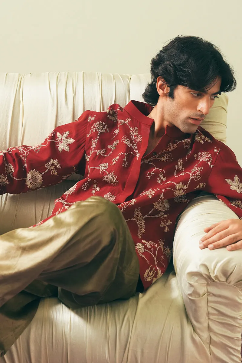 Rumi Hand Embroidered Kantha Shirt (Men)