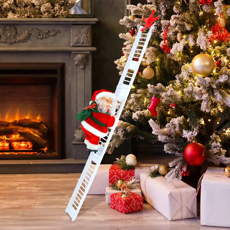 Santa Claus Climbing Stairs Battery Powered Functional