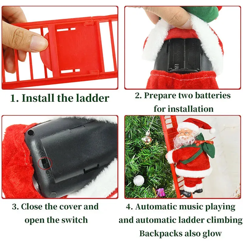 Santa Claus Climbing Stairs Battery Powered Functional