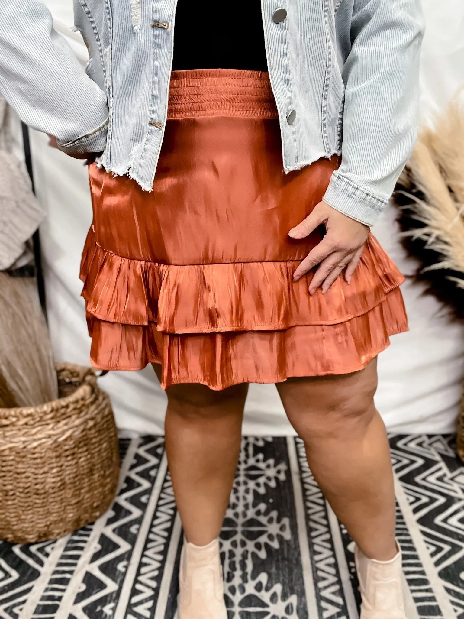 Satin Short Skirt