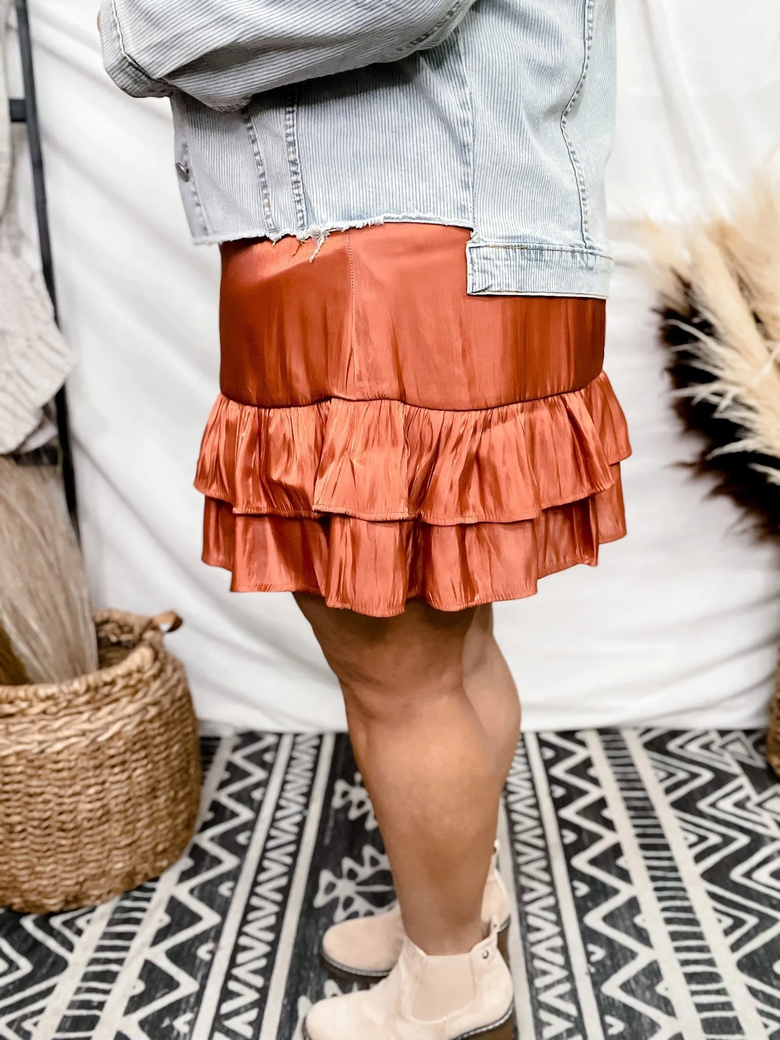 Satin Short Skirt