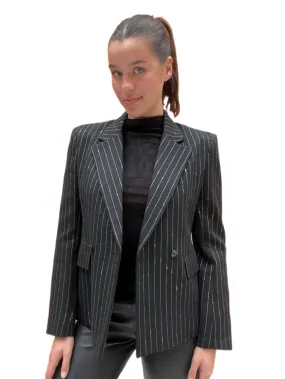 Scanlan Theodore Black/Silver Striped Blazer. With Tags. Size: 10