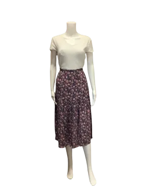 Self Contrast Women's Skirt Floral Print Size: L