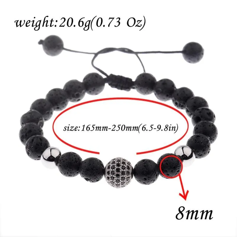 Simon Gold-Tone & Lava Stone Beads Bracelet