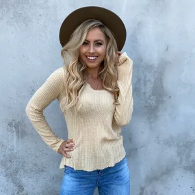 Sunrise Long Sleeve Knit Top in Light Yellow