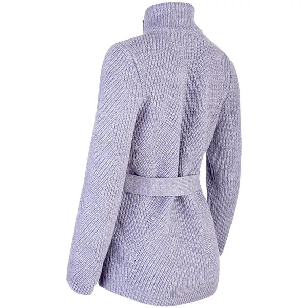 Swirl Stitch Cardigan in Grigio-Viola-Ecru