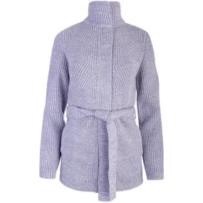 Swirl Stitch Cardigan in Grigio-Viola-Ecru