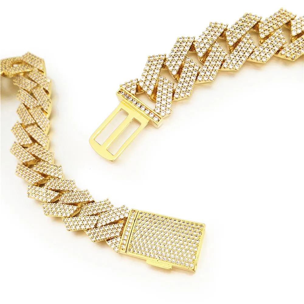Triple Sharp Cuban 19MM Bling Bling Bracelet