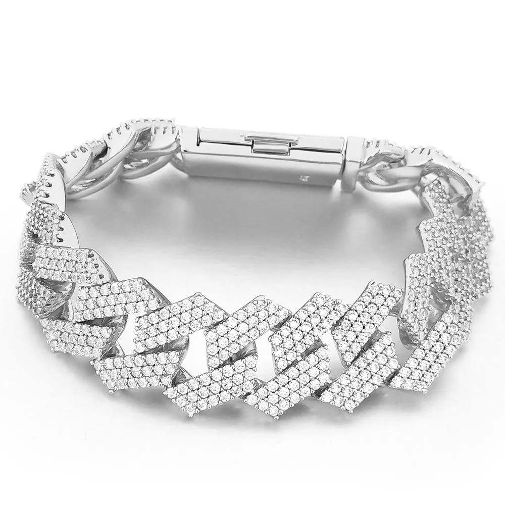 Triple Sharp Cuban 19MM Bling Bling Bracelet