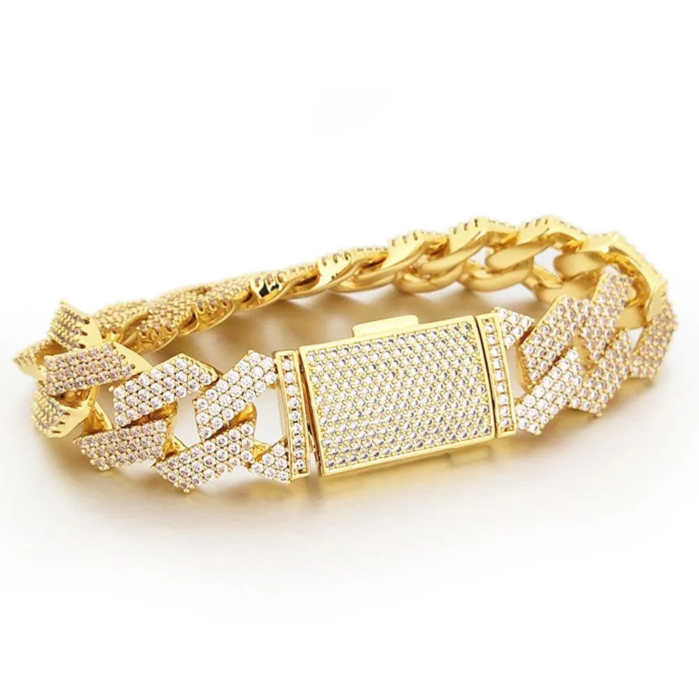 Triple Sharp Cuban 19MM Bling Bling Bracelet