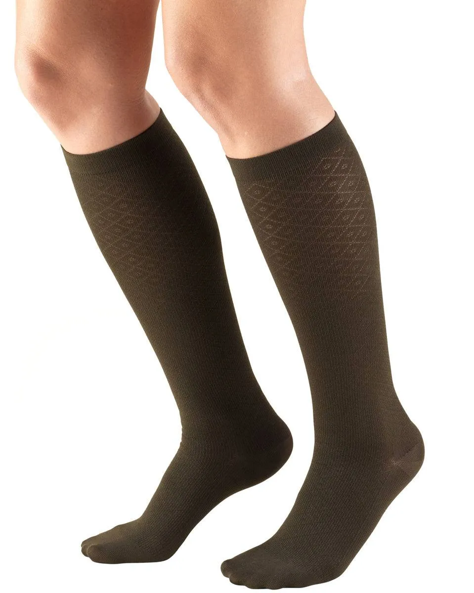 TRUFORM Women's Diamond Knit Trouser Socks 15-20 mmHg