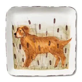 Vietri Wildlife Hunting Dog Large Square Platter