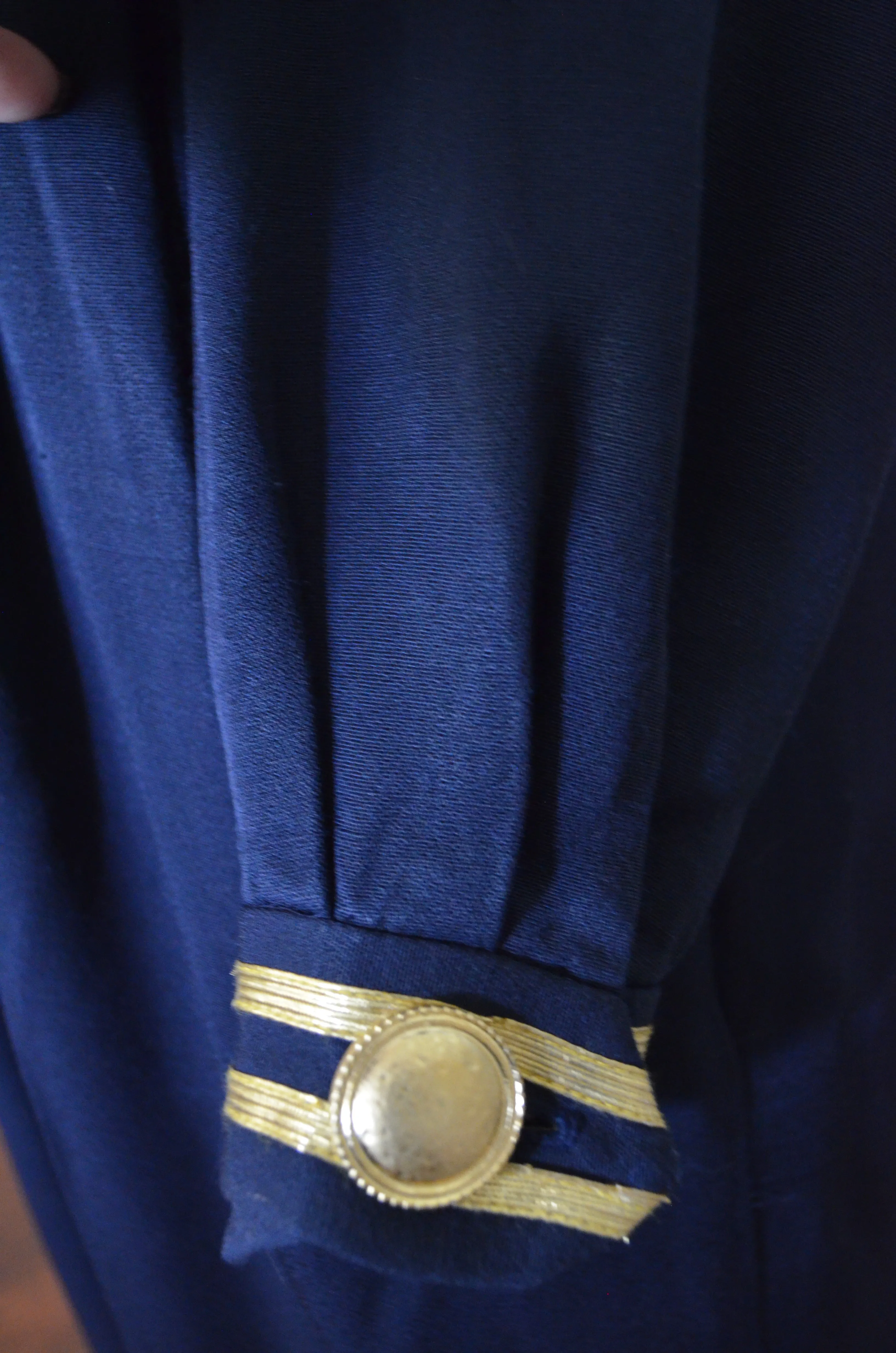 Vintage 1980s Lillie Rubin Military Navy Style Nautical Jumpsuit with gold star buttons