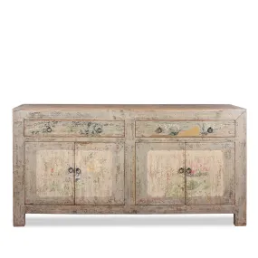 Vintage Blue Painted Sideboard From Shanxi - Ca 1920