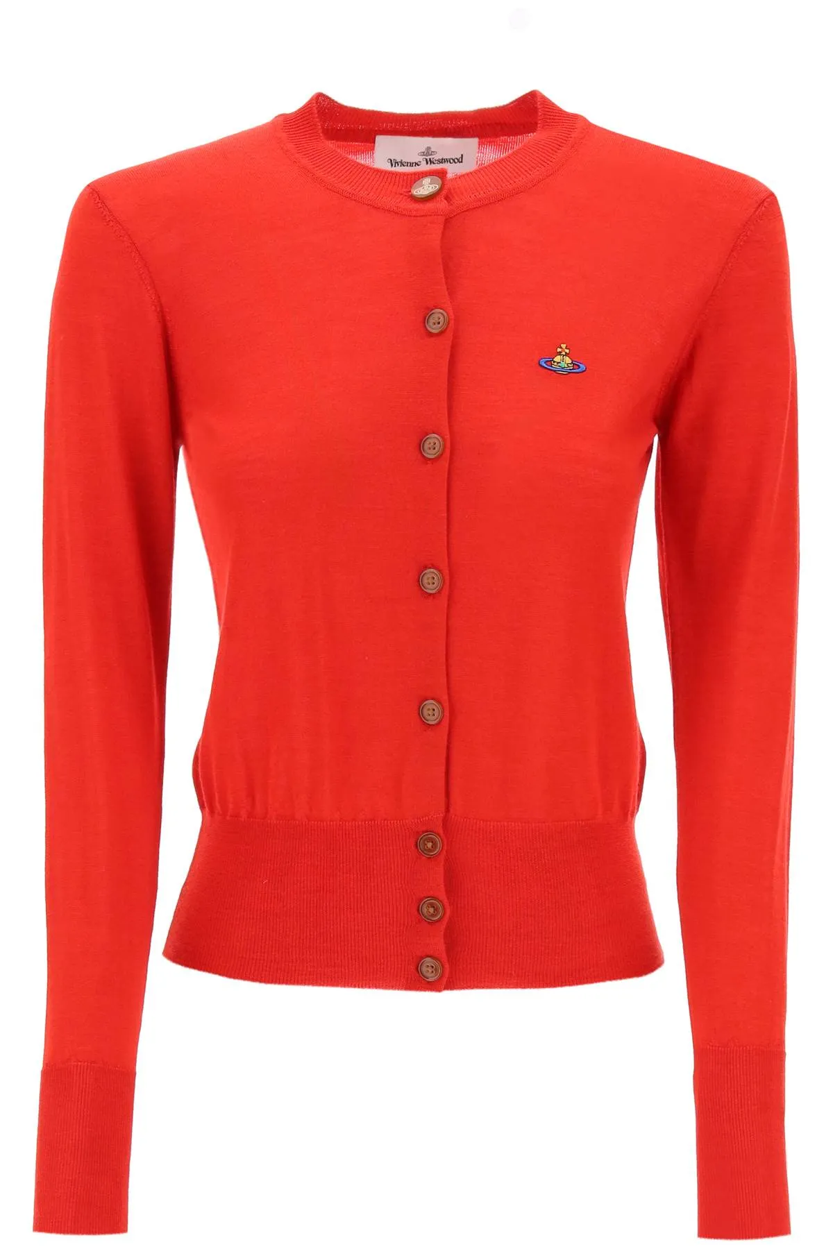 Vivienne Westwood Bea Cardigan With Embroidered Logo Red