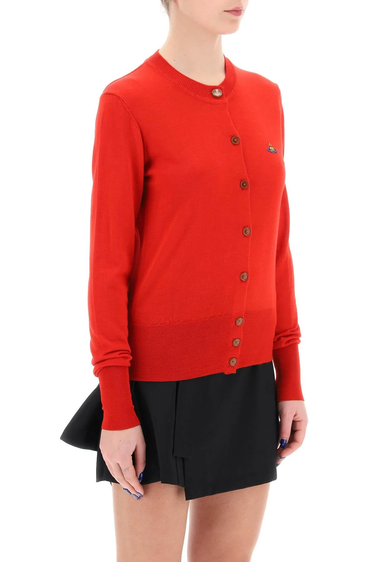 Vivienne Westwood Bea Cardigan With Embroidered Logo Red