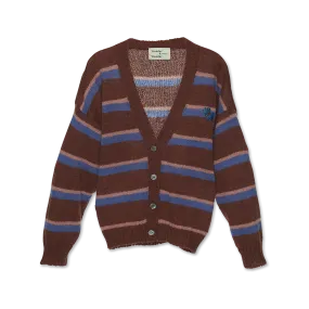 Wander & Wonder Pecan V Neck Logo Cardigan