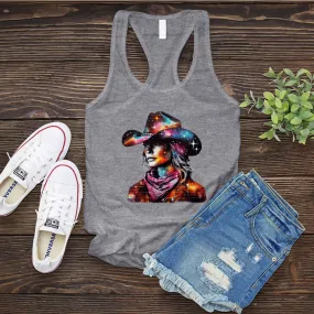 Whimsical Cosmic Cowgirl Women's Tank Top