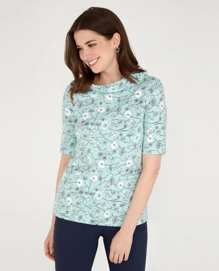 Whimsical Floral Bardot Neck Top