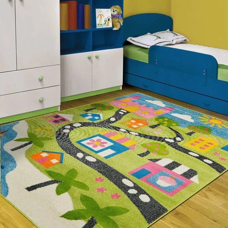 Whimsical LR81281 Green Blue Rug