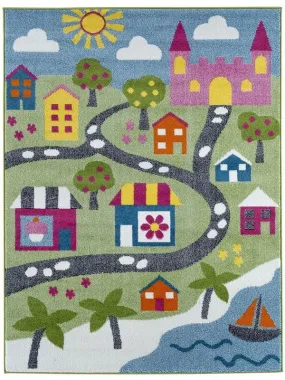 Whimsical LR81281 Green Blue Rug
