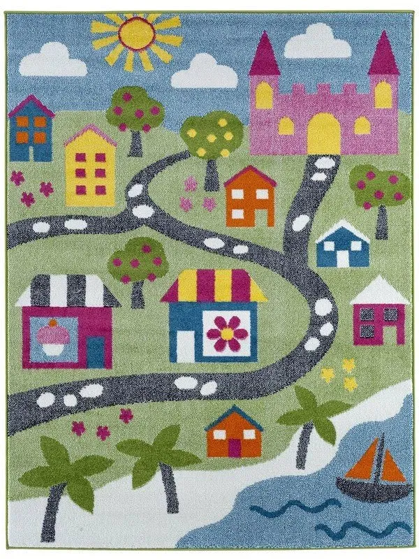 Whimsical LR81281 Green Blue Rug