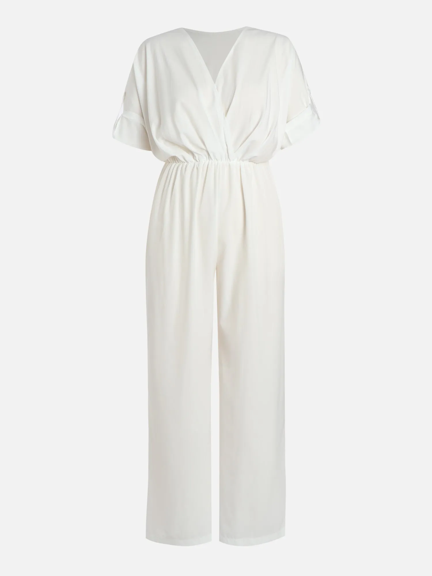 White Bat Sleeve Jumpsuit