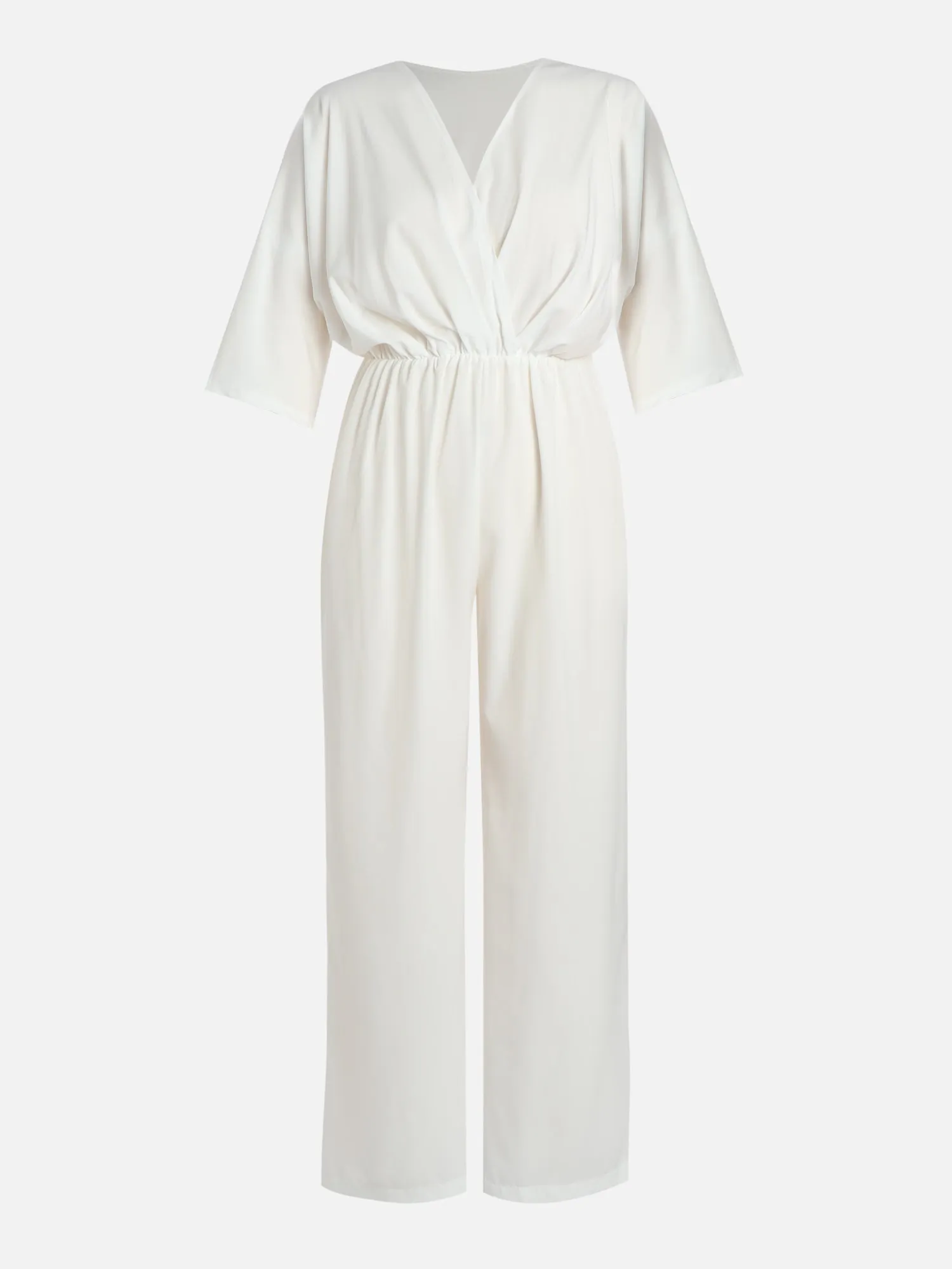 White Bat Sleeve Jumpsuit