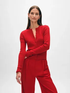 White   Warren Superfine Merino Cardigan 21195