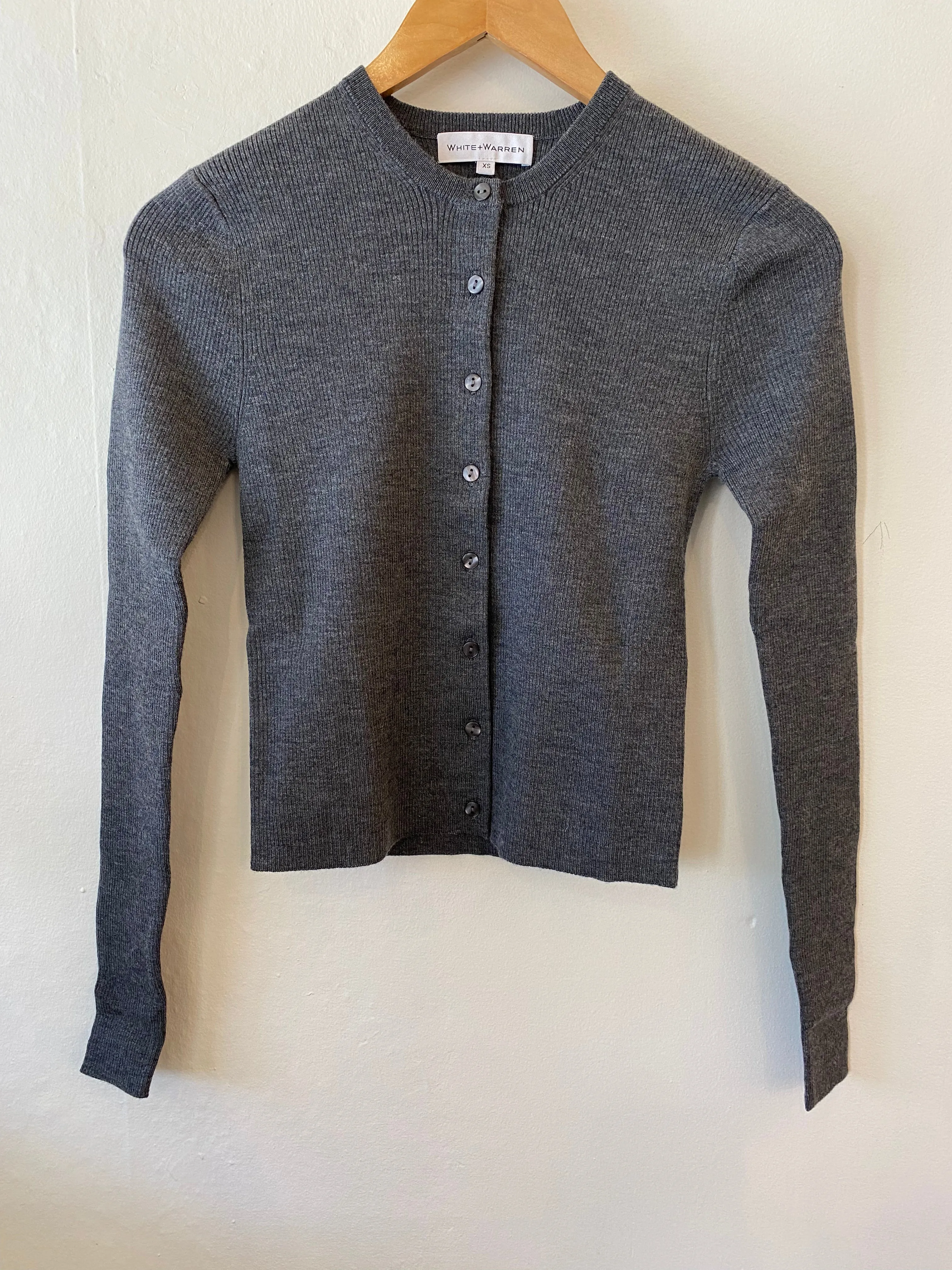White   Warren Superfine Merino Cardigan 21195