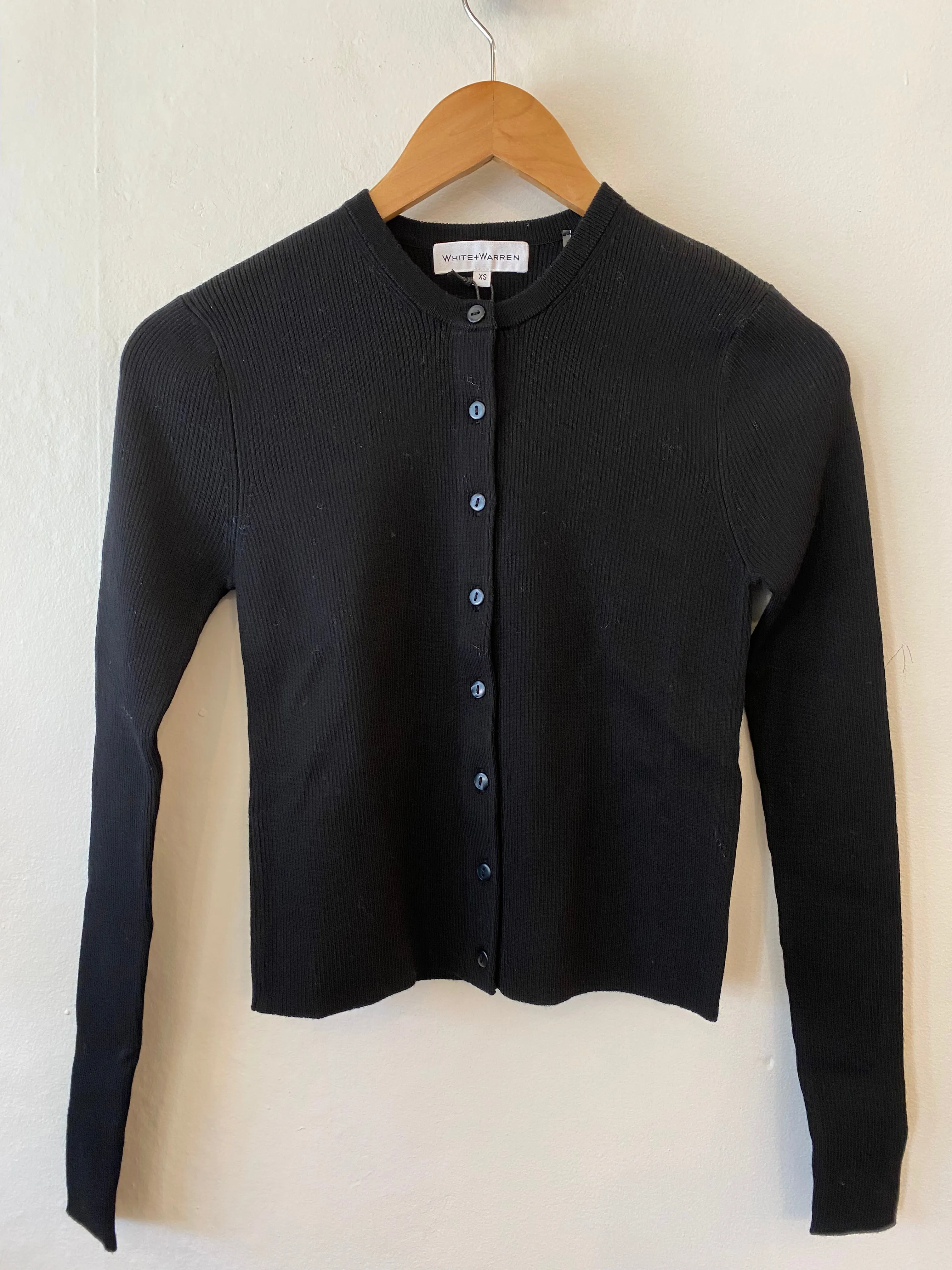 White   Warren Superfine Merino Cardigan 21195