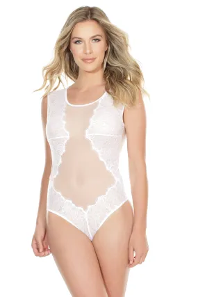 Willow Sheer Lace Bodysuit White