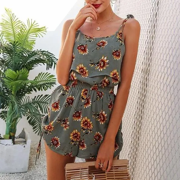 Women Casual Floral Print Romper