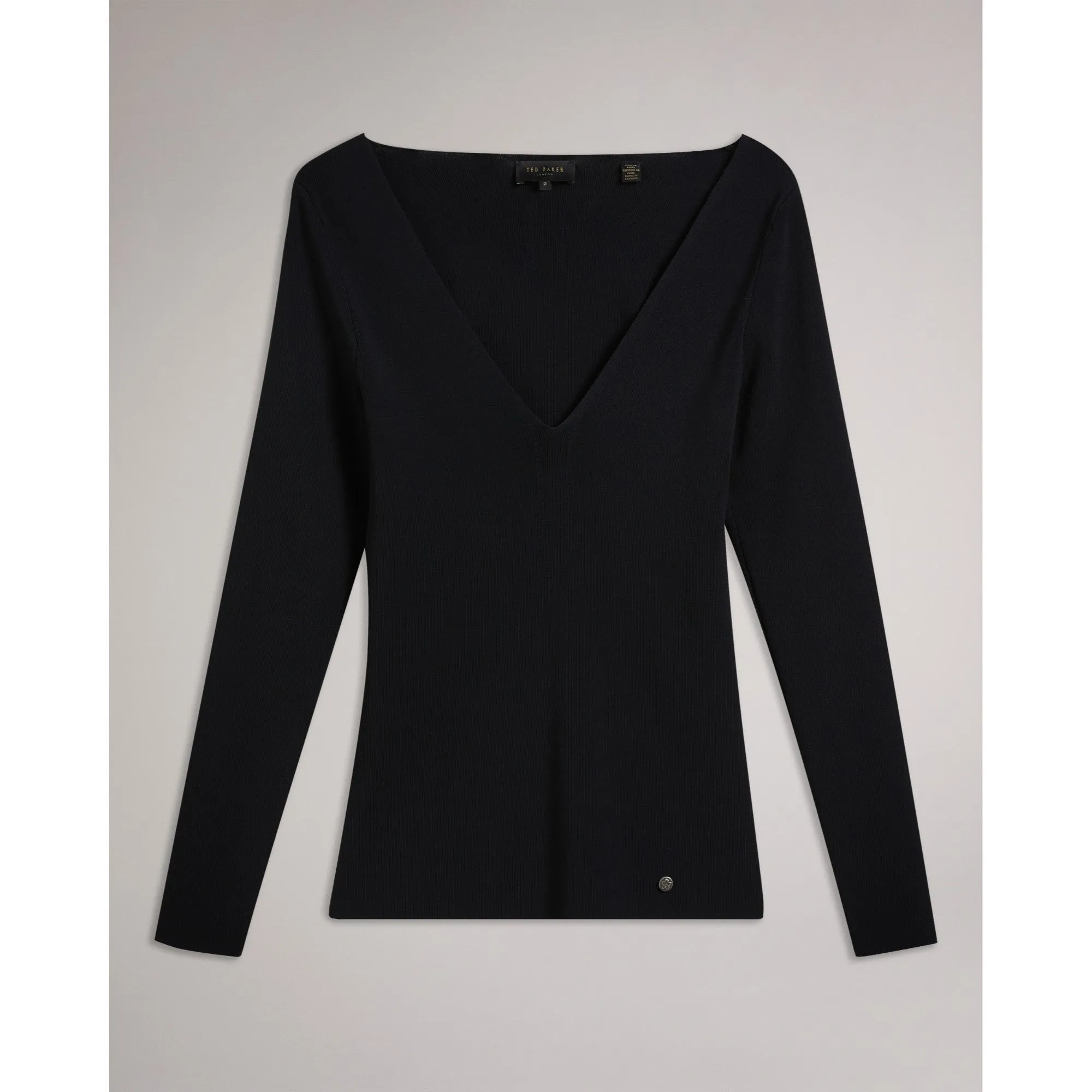 Women Wmk-Cileste-V Neck Slim Fit Knit Top - Black