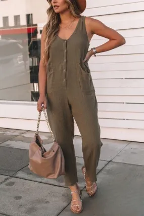 Women’s Chic Sleeveless Jumpsuit with Pockets | Ideal for Spring/Summer