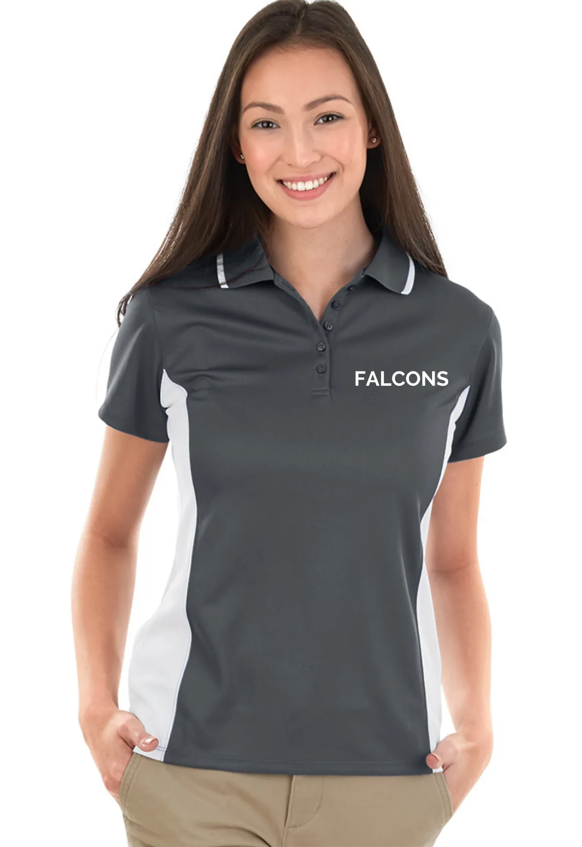 WOMEN'S COLOR BLOCKED WICKING POLO
