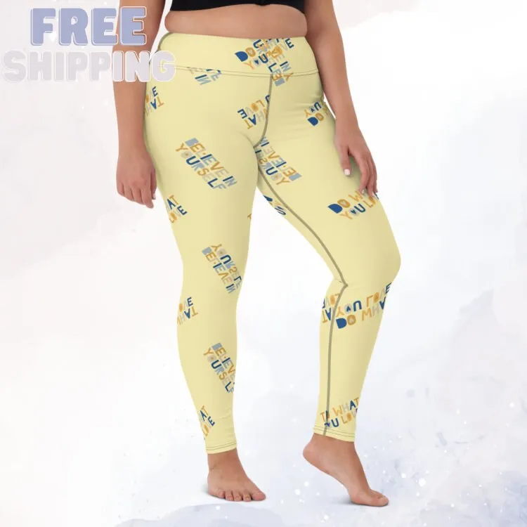 Yellow Inspirational Comfy High Waist Leggings