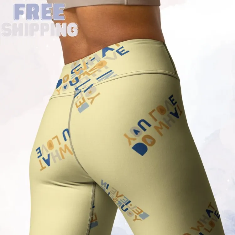 Yellow Inspirational Comfy High Waist Leggings