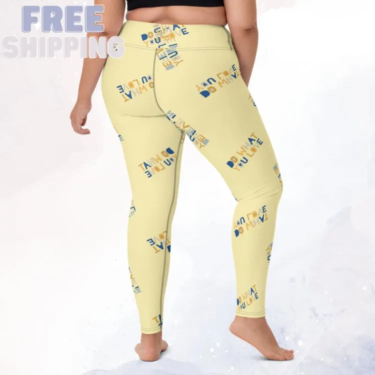 Yellow Inspirational Comfy High Waist Leggings