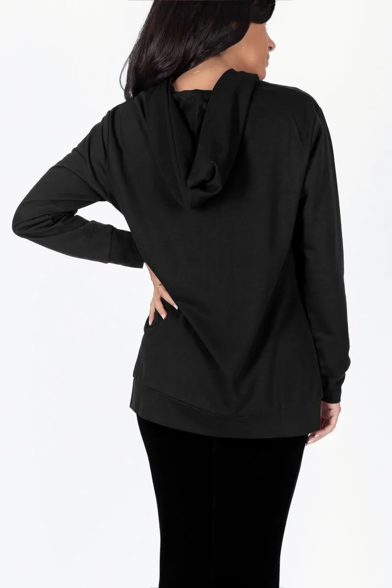ZIP-UP CARDIGAN (BLACK)